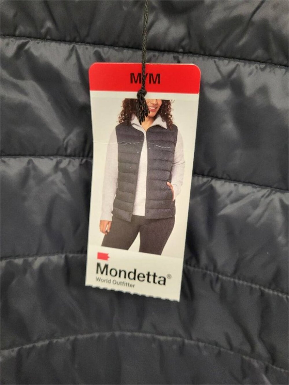 Women's Size Medium, MONDETTA Black Quilted Puffy Vest - Picture 3 of 8